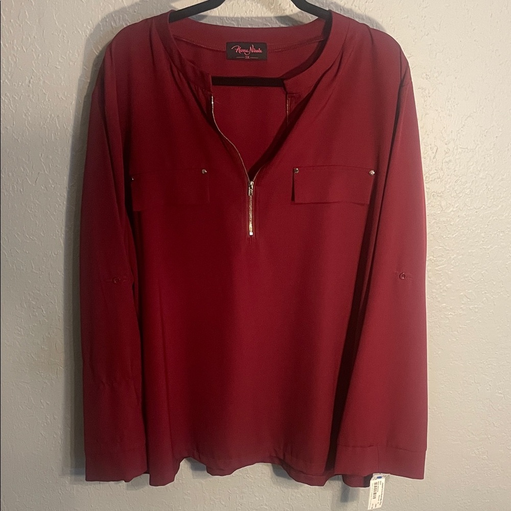 Women's Chic Burgundy Blouse